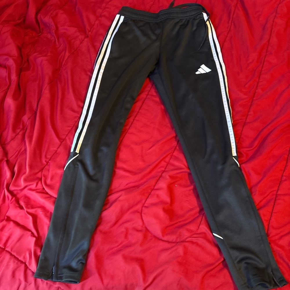 Adidas Black Sweatpants with Signature Stripes